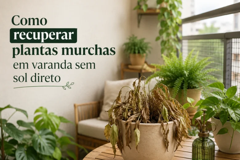 Como recuperar plantas murchas em varanda sem sol direto