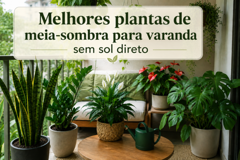 Melhores plantas de meia-sombra para varanda sem sol direto